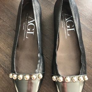 AGL Cap-toe Ballet Flat - Pebble Pewter Combo - Size 40/US10 - NEVER WORN!